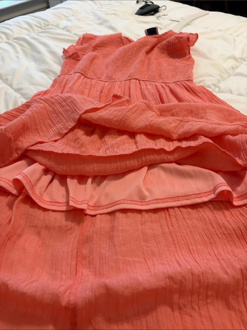 Shop the Mint Girls coral ruffle sleeve dress - Size XL